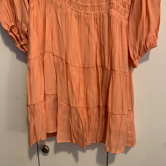 Line & Dot Sorbet Baby Doll Dress in Coral - Picture 5 of 7